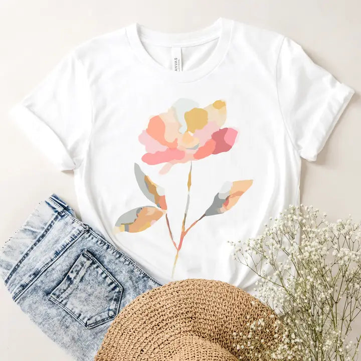 Watercolor Mosaic Flower Graphic Tee