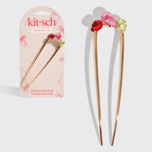 Load image into Gallery viewer, Holiday Gemstone French Hair Pin
