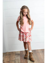 Load image into Gallery viewer, Kids Peach Floral Bow Skort Set
