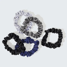 Load image into Gallery viewer, Satin Petite Scrunchies 5pc Set- Midnight
