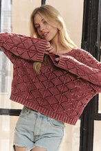 Load image into Gallery viewer, Diamond Knit Cardigan Pull Over
