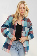 Load image into Gallery viewer, Orange And Blue Plaid Button Down
