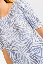 Load image into Gallery viewer, Blue Zebra Puff Sleeve Top
