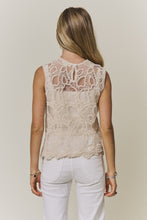 Load image into Gallery viewer, Beige Sleeveless Crochet Lace Top
