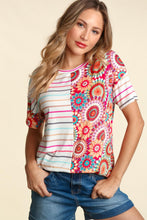 Load image into Gallery viewer, Color Block Stripe &amp; Medallion Crochet Top

