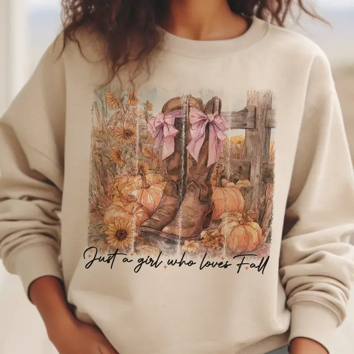 Just A Girl Who Loves Fall Graphic Sweatshirt