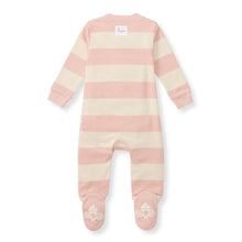 Load image into Gallery viewer, Rugby Stripe Footed Sleep &amp; Play - Pink Sand

