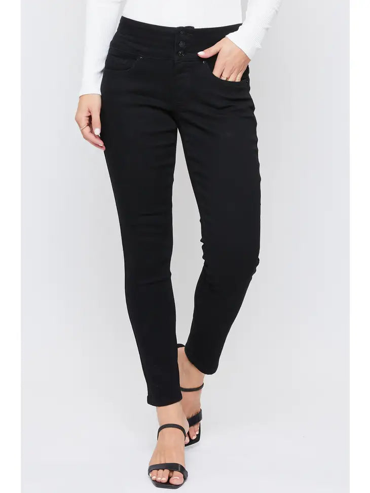 Missy Fashion First Mid-Rise 3-Button Skinny Jean