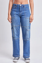 Load image into Gallery viewer, Junior High Rise Straight Leg Cargo Jeans
