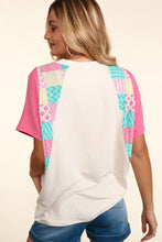 Load image into Gallery viewer, Multi Color Patchwork French Terry Knit Top
