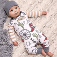 Load image into Gallery viewer, Western Cowboy Howdy Partner Cotton Romper
