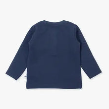 Load image into Gallery viewer, Boys Dark Navy Waffle Knit Long Sleeve Henley Tee
