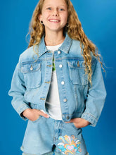 Load image into Gallery viewer, Smurfette Graphic Cargo Denim Jacket

