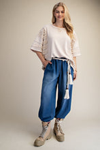 Load image into Gallery viewer, Khaki Frayed Short Sleeve Terry Pullover
