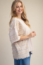 Load image into Gallery viewer, Khaki Frayed Short Sleeve Terry Pullover
