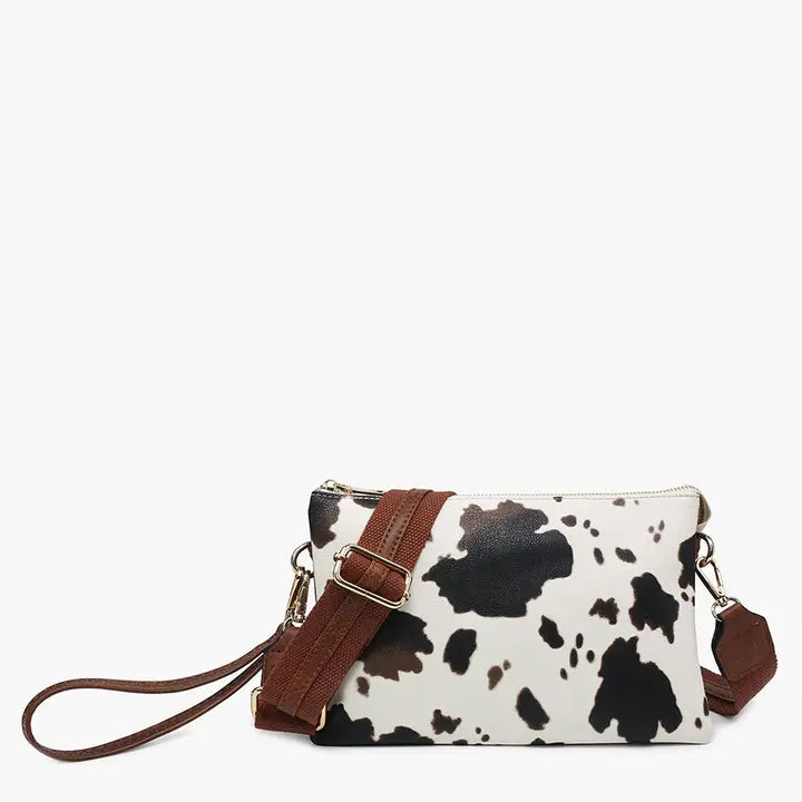 Jen&Co® Faux Suede Crossbody w/ Guitar Strap - Izzy, Cow Brown