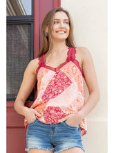 Load image into Gallery viewer, Miss Me® Lace Trim Printed Cami
