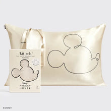 Load image into Gallery viewer, Kitsch &amp; Mickey and Minnie Satin Pillowcase - Mr. Mouse, Cream
