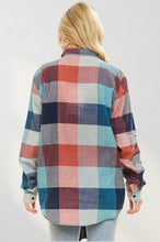 Load image into Gallery viewer, Orange And Blue Plaid Button Down
