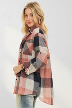 Load image into Gallery viewer, Mauve And Navy Plaid Button Down
