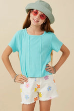 Load image into Gallery viewer, Girls Self Binding Caged Knit T Shirt
