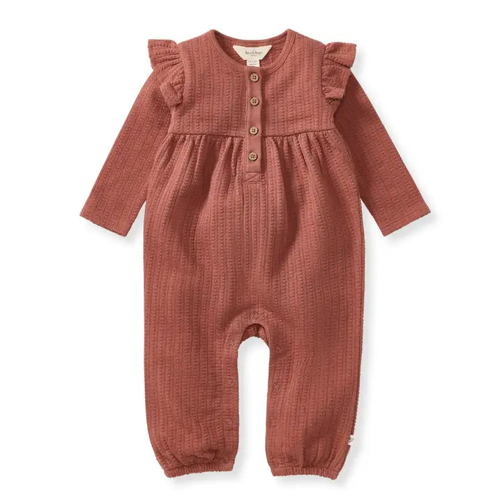 Baby Jumpsuit - Cedar Dotted Rib