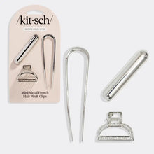 Load image into Gallery viewer, Mini Metal French Hair Pin &amp; Clips 3pc Set
