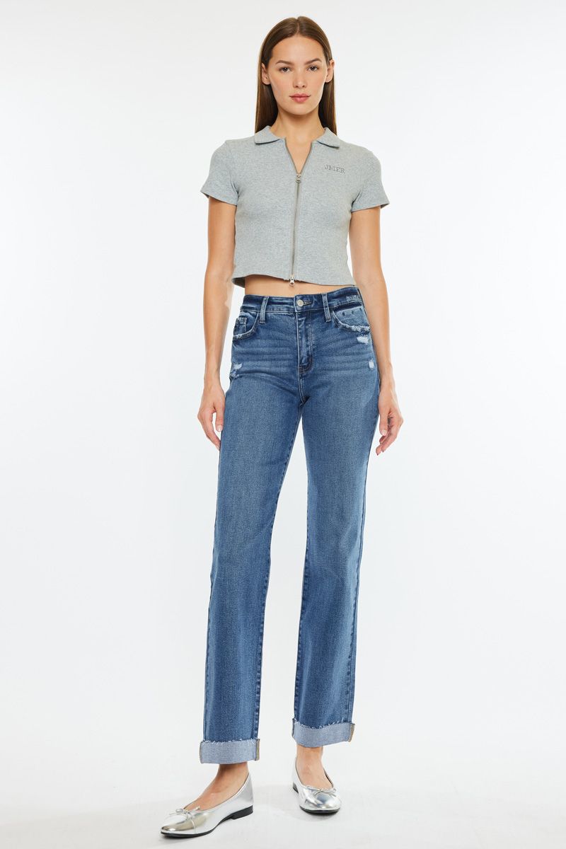 KanCan High Rise True Straight Jean