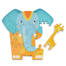 Load image into Gallery viewer, Elephant 2-in-1 Wooden Puzzle

