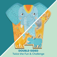 Load image into Gallery viewer, Elephant 2-in-1 Wooden Puzzle
