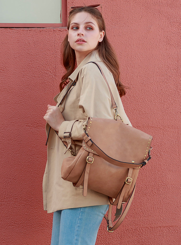 Jen&Co® Indigo Convertible Backpack w/ Stud Details