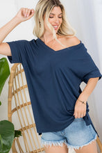 Load image into Gallery viewer, V-NECK RIBBED JERSEY TOP
