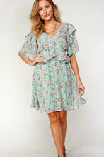 Load image into Gallery viewer, V Neck Chiffon Floral Dress
