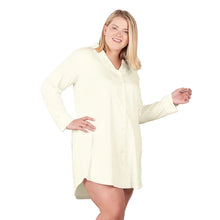 Load image into Gallery viewer, Faceplant Bamboo® Boyfriend Nightshirt- Ivory
