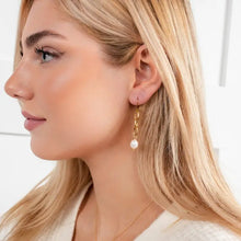 Load image into Gallery viewer, Pearl Chain Drop Earrings
