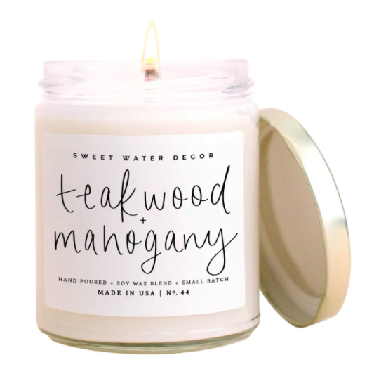 Teakwood And Mahogany Soy Candle