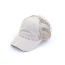 Load image into Gallery viewer, C.C® Solid Cotton Baseball Pony Cap with Side Net Panels
