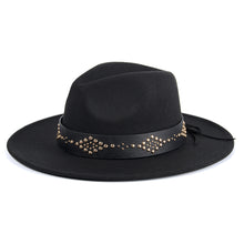 Load image into Gallery viewer, Jen &amp; Co® Glinda Grommet Trim Wide Brim Fedora
