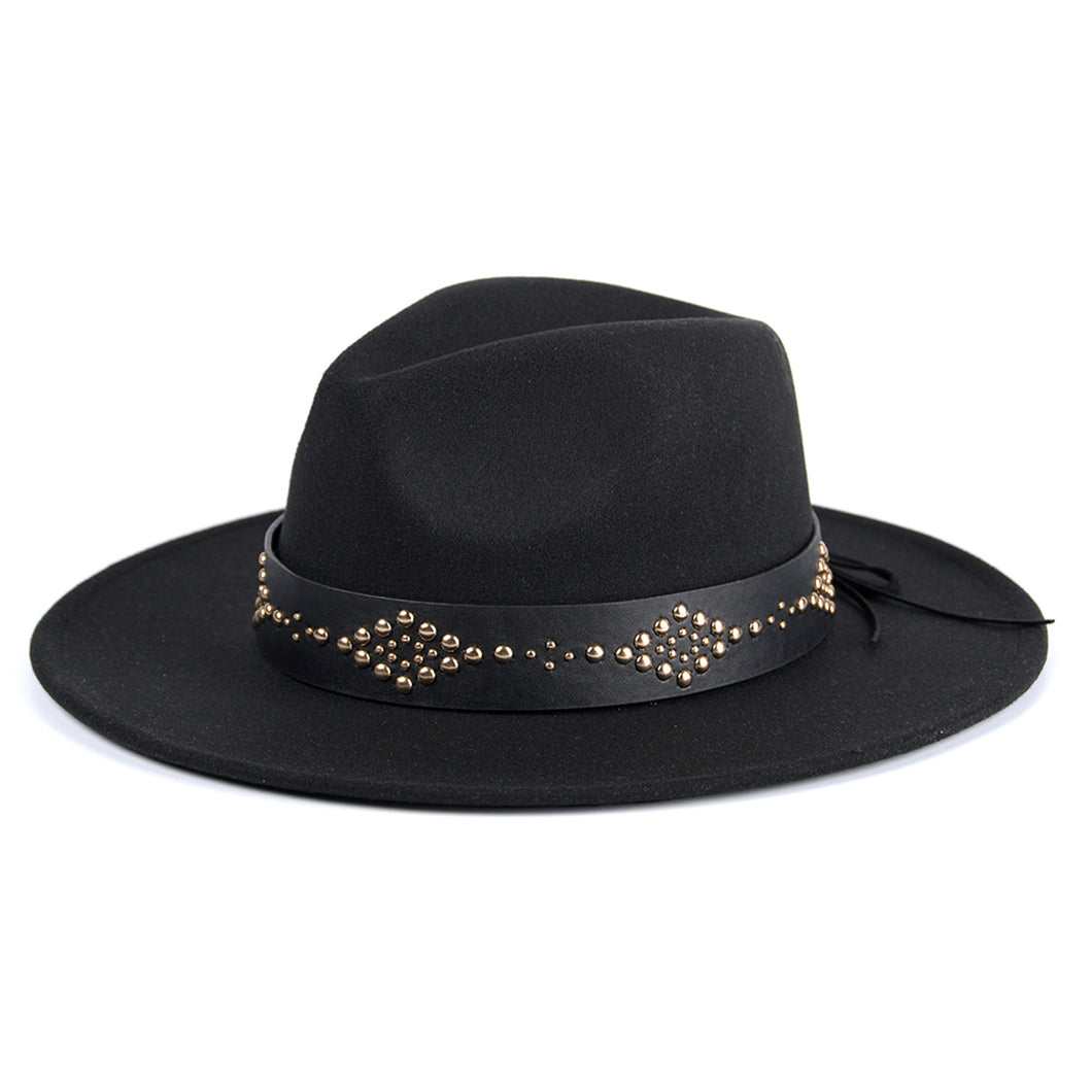 Jen & Co® Glinda Grommet Trim Wide Brim Fedora