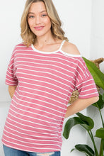 Load image into Gallery viewer, Stripe Open Shoulder Top
