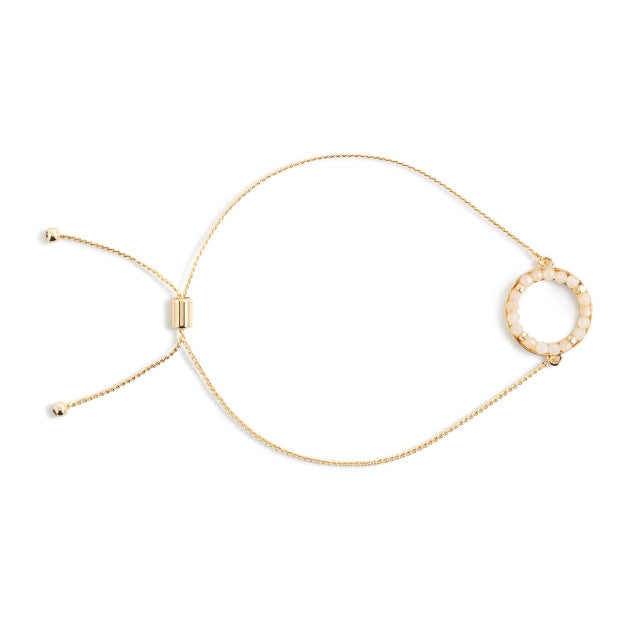 Circle Bracelet - Cream/Gold