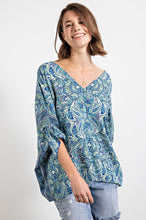 Load image into Gallery viewer, Printed Challis Blouse Top
