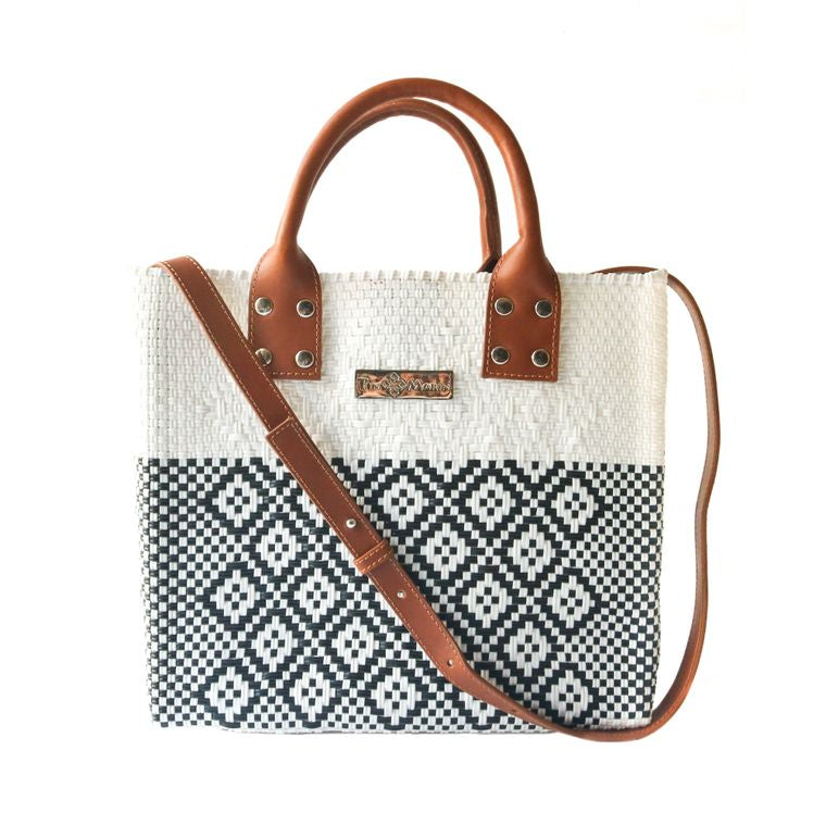 Large Woven Crossbody Tote Bag