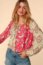 Load image into Gallery viewer, Paisley Chevron Bubble Sleeve Top
